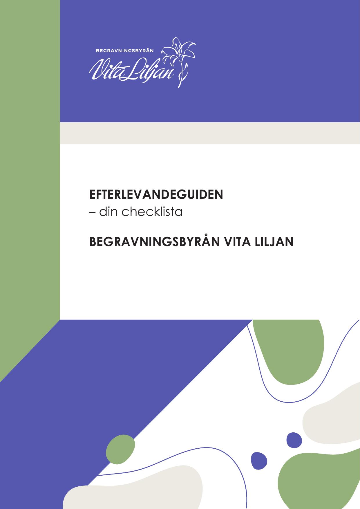 Omslaget till Vita Liljans Efterlevandeguide